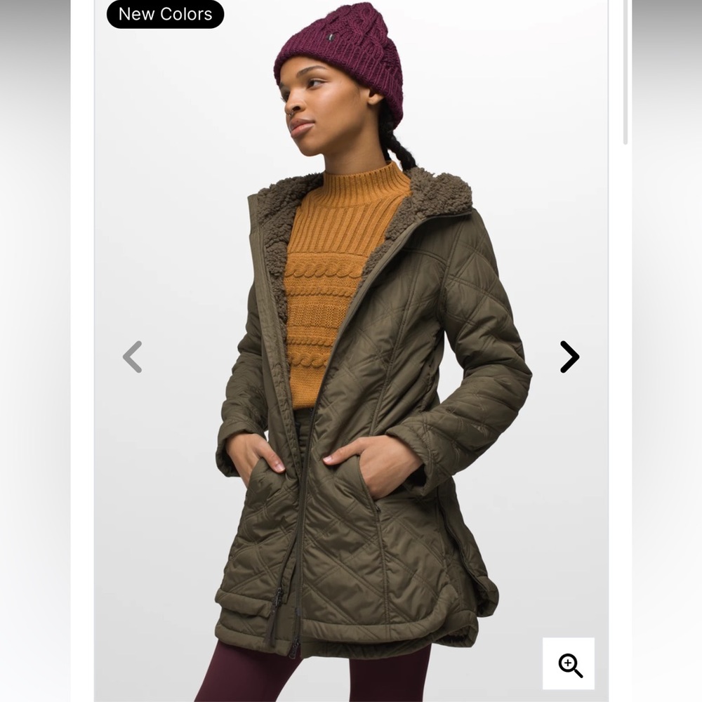NWT Prana Esla Olive Green Sherpa Coat Size Medium